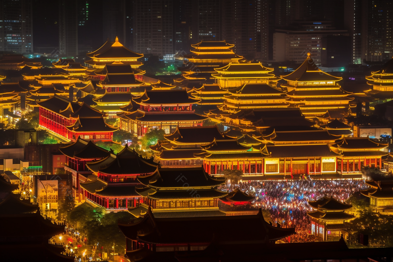 灯火通明繁华都市城市夜景灯光航拍缩影摄影背景,高清,摄影图,摄影图片,图片大全,摄影图免费下载